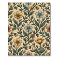 Vintage Golden Floral Meadow Vine Rug