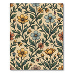 Vintage Golden Floral Meadow Vine Rug
