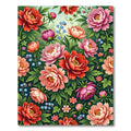 Vibrant Coral Pink Blooming Garden Rug