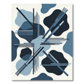 Modern Blue Geometric Abstract Lines Rug