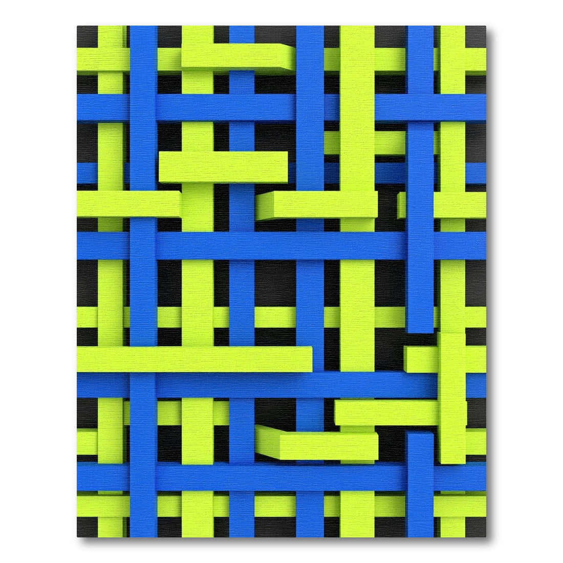 Geometric Lime and Electric Blue Lattice Rug