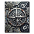 Celestial Compass Palm Navy Gold Rug