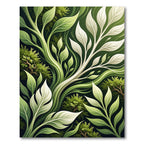 Lush Green Foliage Flowing Vine Rug