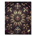 Gothic Crimson Stained Glass Rose Window Rug