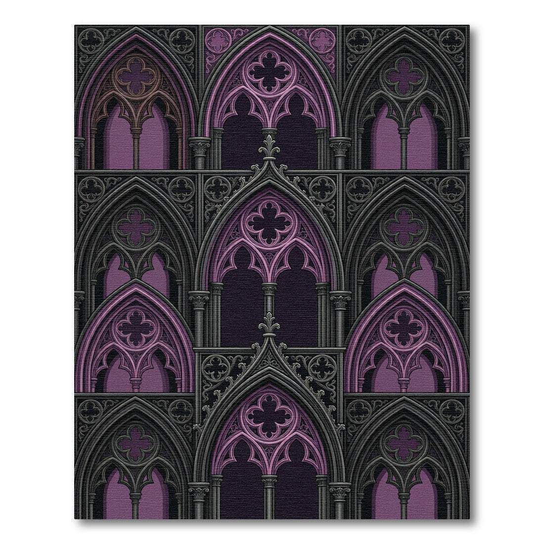 Gothic Violet Arched Cathedral Window Rug