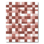 Terracotta White Block Check Rug