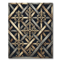 Antique Wood Grid Fleur-de-lis Lattice Rug