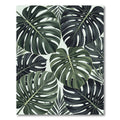 Dark Green Tropical Monstera Leaf Collage Rug
