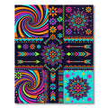 Vibrant Neon Medallion Flower Arrow Rug