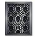 Sophisticated Silver Architectural Lattice Arch Rug