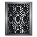 Sophisticated Silver Architectural Lattice Arch Rug