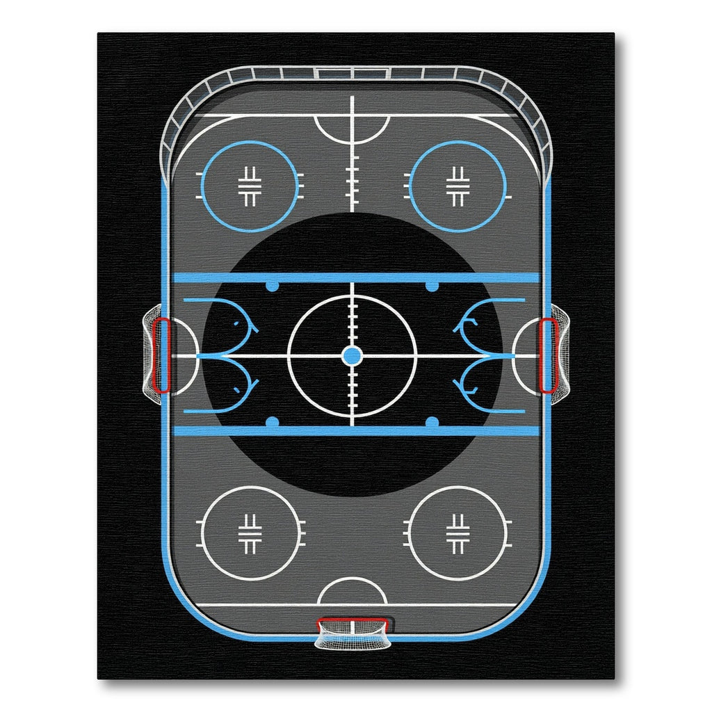 Modern Ice Hockey Rink Graphic Rug