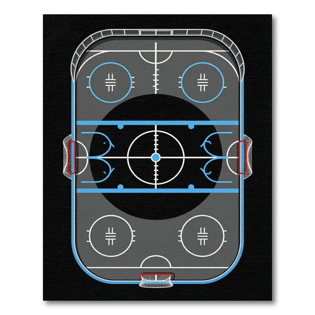 Modern Ice Hockey Rink Graphic Rug