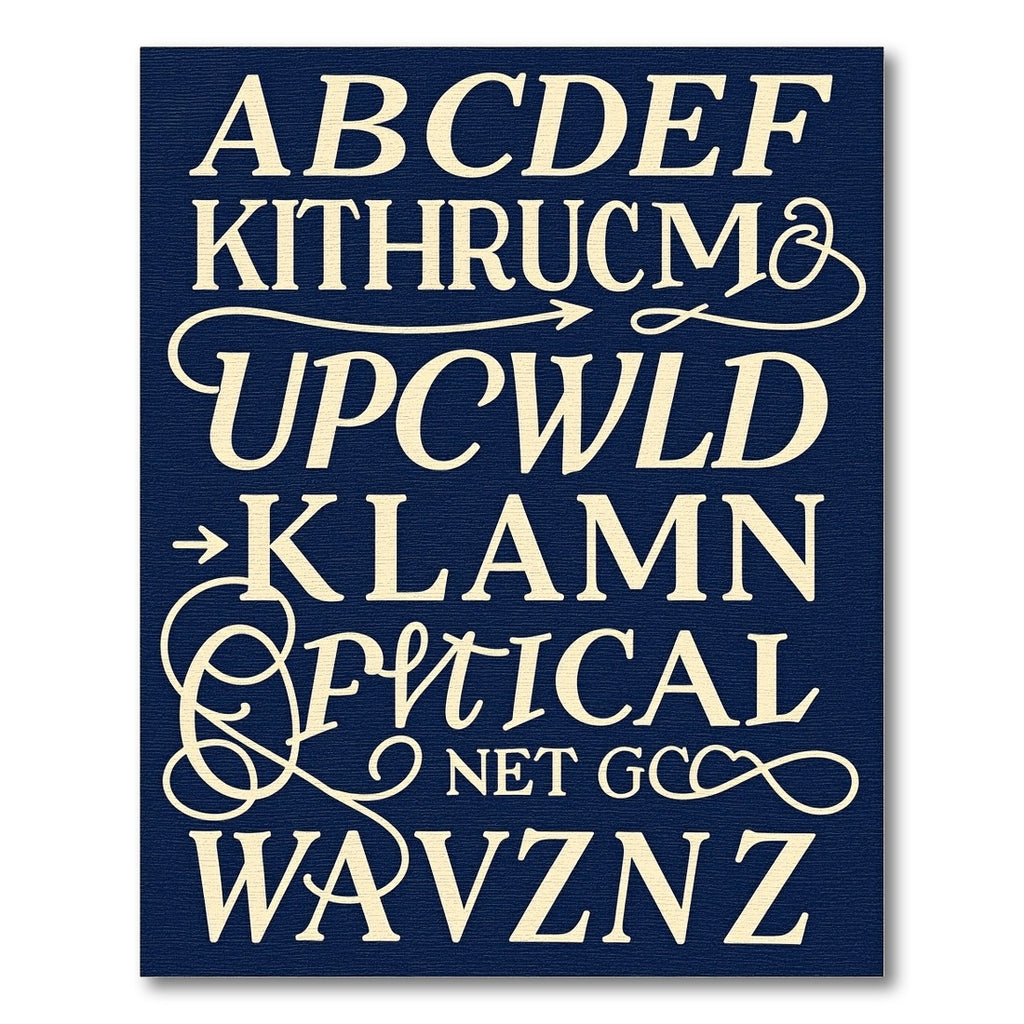 Vintage Cream Serif Typography Rug