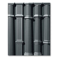 Sophisticated Gray Neo-Classical Column Architectural Rug