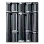 Sophisticated Gray Neo-Classical Column Architectural Rug