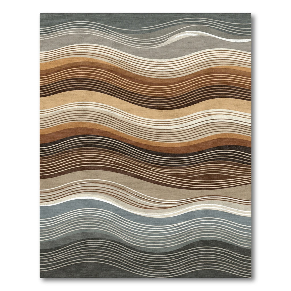 Earthy Tone Wavy Stripes Rug