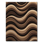 Contemporary Brown Wavy Fluid Stripe Rug