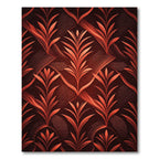 Deep Coral Art Deco Floral Overlay Rug