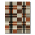 Modern Earthy Tonal Plaid Check Rug