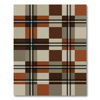 Modern Earthy Tonal Plaid Check Rug