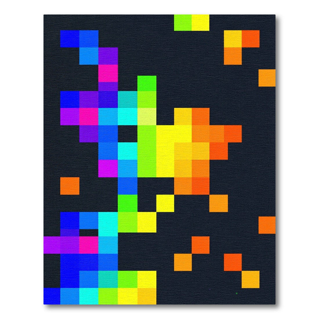 Vibrant Pixelated Rainbow Abstract Art Rug