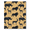 Black Wildlife Savannah Animal Silhouette Rug