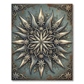 Antique Metallic Starburst Floral Rug