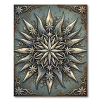 Antique Metallic Starburst Floral Rug
