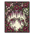 Crimson Floral Arc Wisteria Bloom Rug