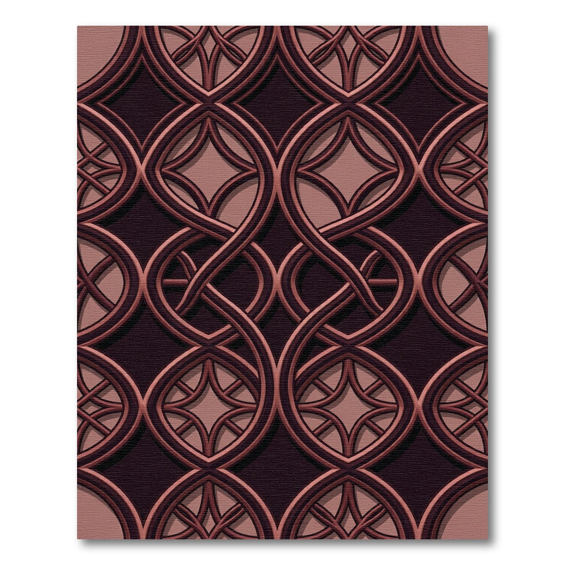 Gothic Interlocking Rose Copper Lattice Rug