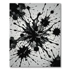 Black Ink Splatter Explosion Rug