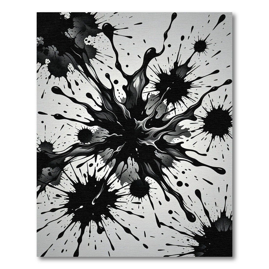Black Ink Splatter Explosion Rug