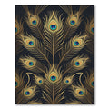 Elegant Golden Peacock Feather Luxury Rug