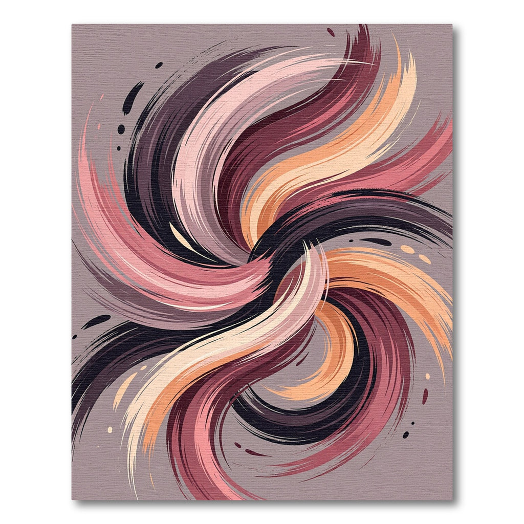 Swirling Brushstrokes Abstract Pink Swirl Rug