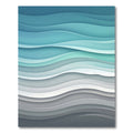 Abstract Blue Gray Wavy Layers Rug