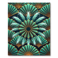 Art Deco Teal Fan Burst Rug