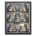 Whimsical Gray Mouse Illustration Rug