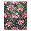 Pink Carnation Lattice Garden Rug