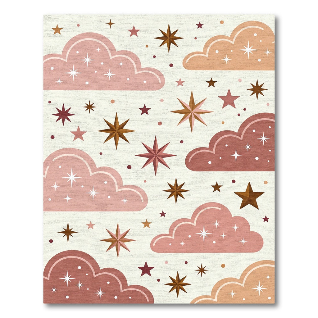 Celestial Earthy Tone Starry Cloud Rug