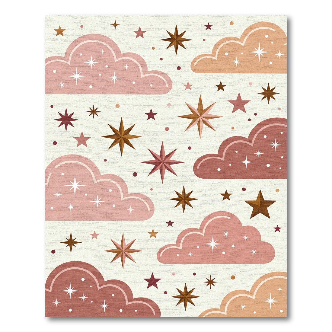Celestial Earthy Tone Starry Cloud Rug
