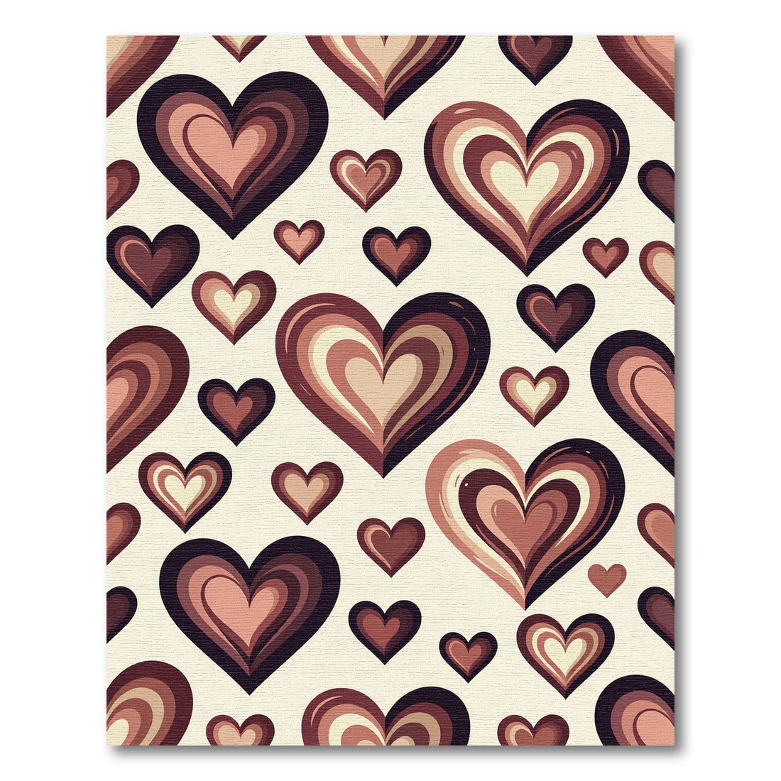 Layered Chocolate Heart Seamless Illustration Rug