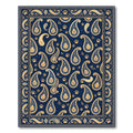 Navy Blue Paisley with Golden Paw Rug