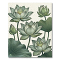 Botanical Sage Green Lotus Bloom Rug