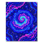 Vibrant Cyan Pink Swirls Abstract Rug