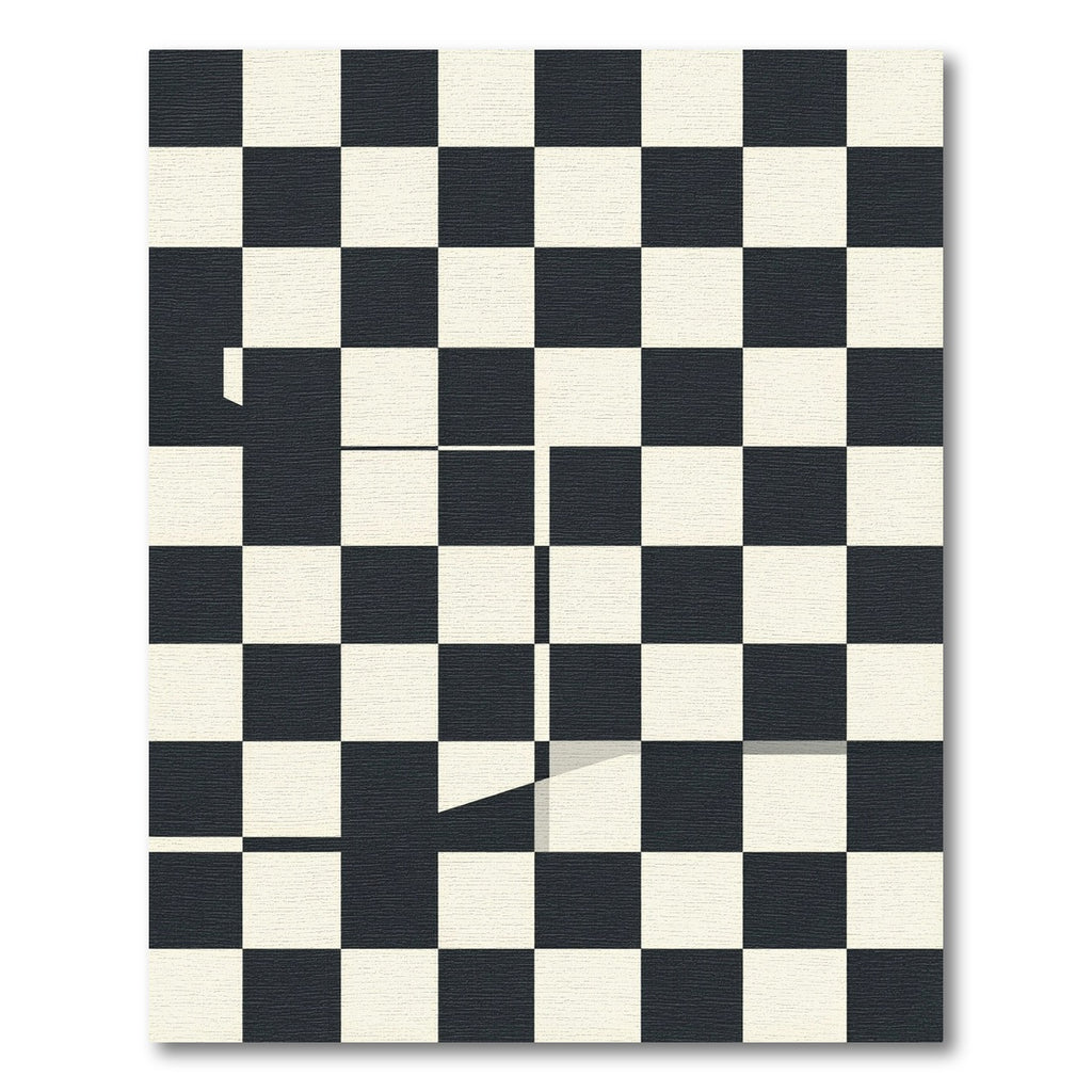 Black White Checkerboard Grid Rug