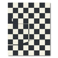 Black White Checkerboard Grid Rug