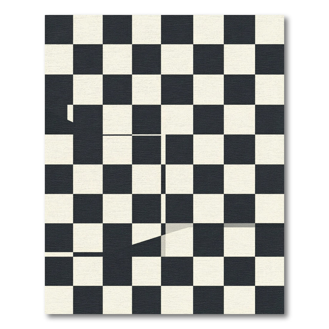 Black White Checkerboard Grid Rug