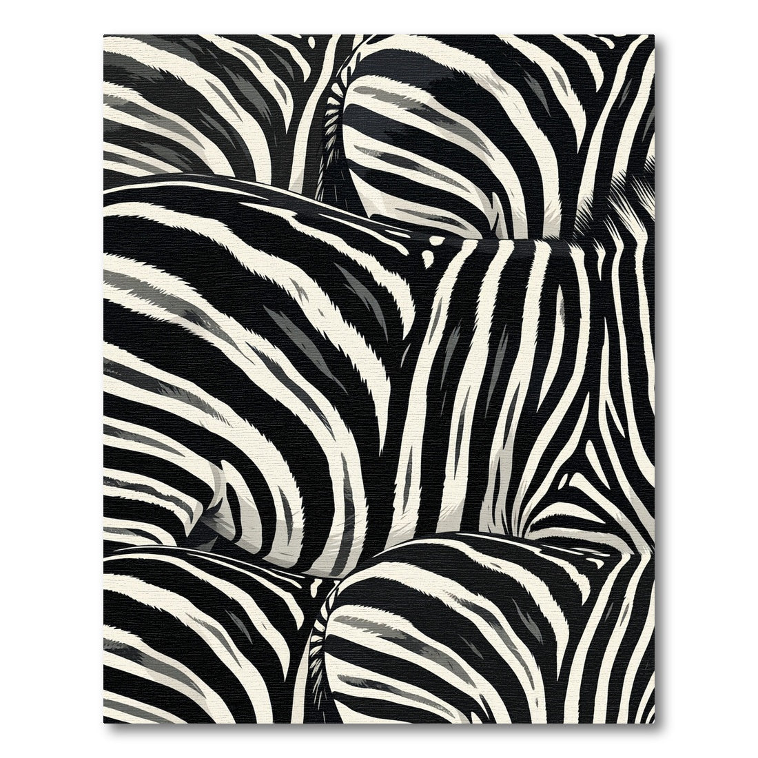 Black White Animal Print Rug