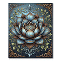 Ornate Blue Lotus Floral Filigree Rug